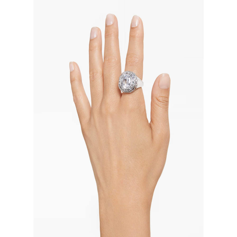 Swarovski Mesmera cocktail ring Octagon cut, White, Rhodium plated 58 / 8 - Picture 4 of 11